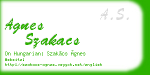 agnes szakacs business card