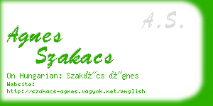 agnes szakacs business card